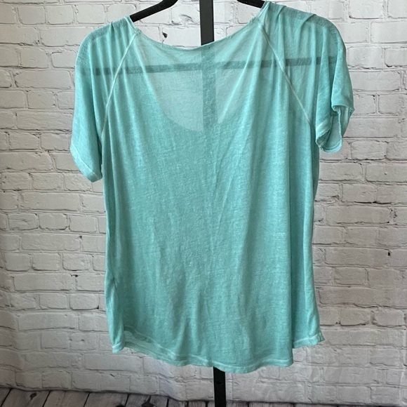 Lucky Brand Slub Knit Green Graphic T-Shirt Size Medium - Picture 2 of 4